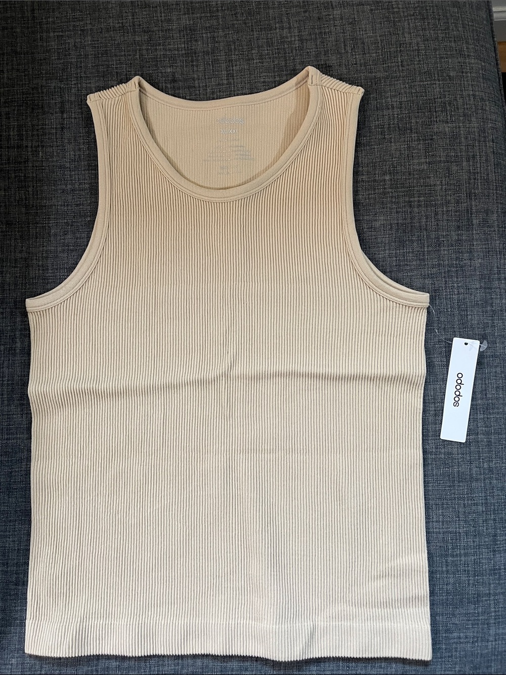 Ododos Women’s Ribbed Tank Top in Beige